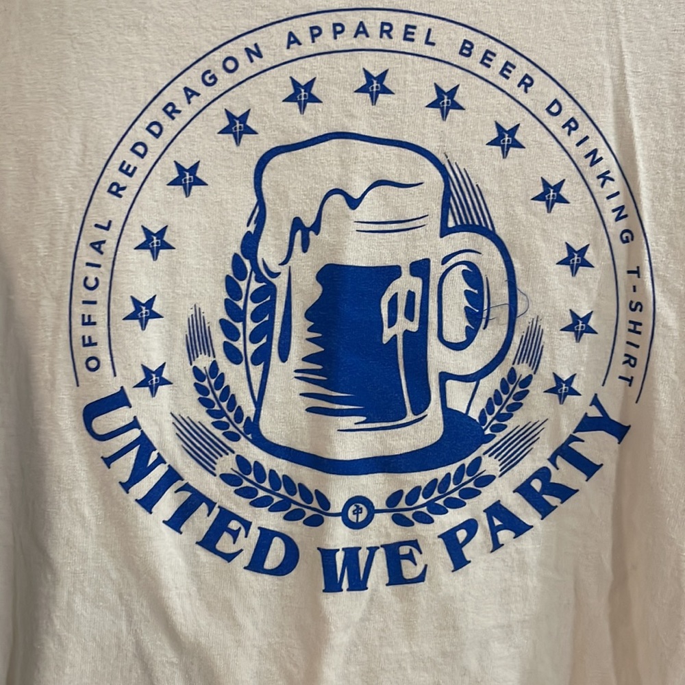 United We Party Blue & White Raglan Baseball Tee - Picture 2 of 3